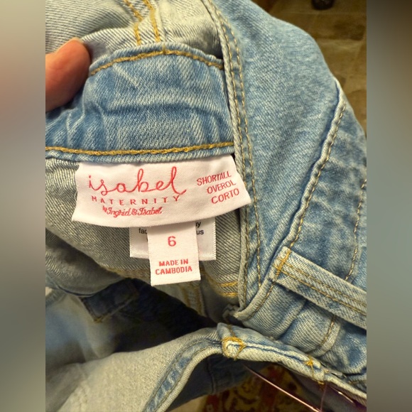 Isabel Maternity Light Blue Denim Shortalls size 6 NWT - Picture 7 of 10